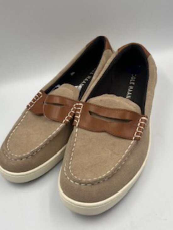 NEW Cole Haan shoes Nantucket Penny Loafers Men’s Sz 8.5 Beige Suede NWOB main image 8